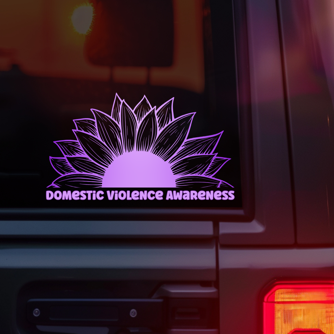 Domestic Violence Awareness Sunflower Car Decal