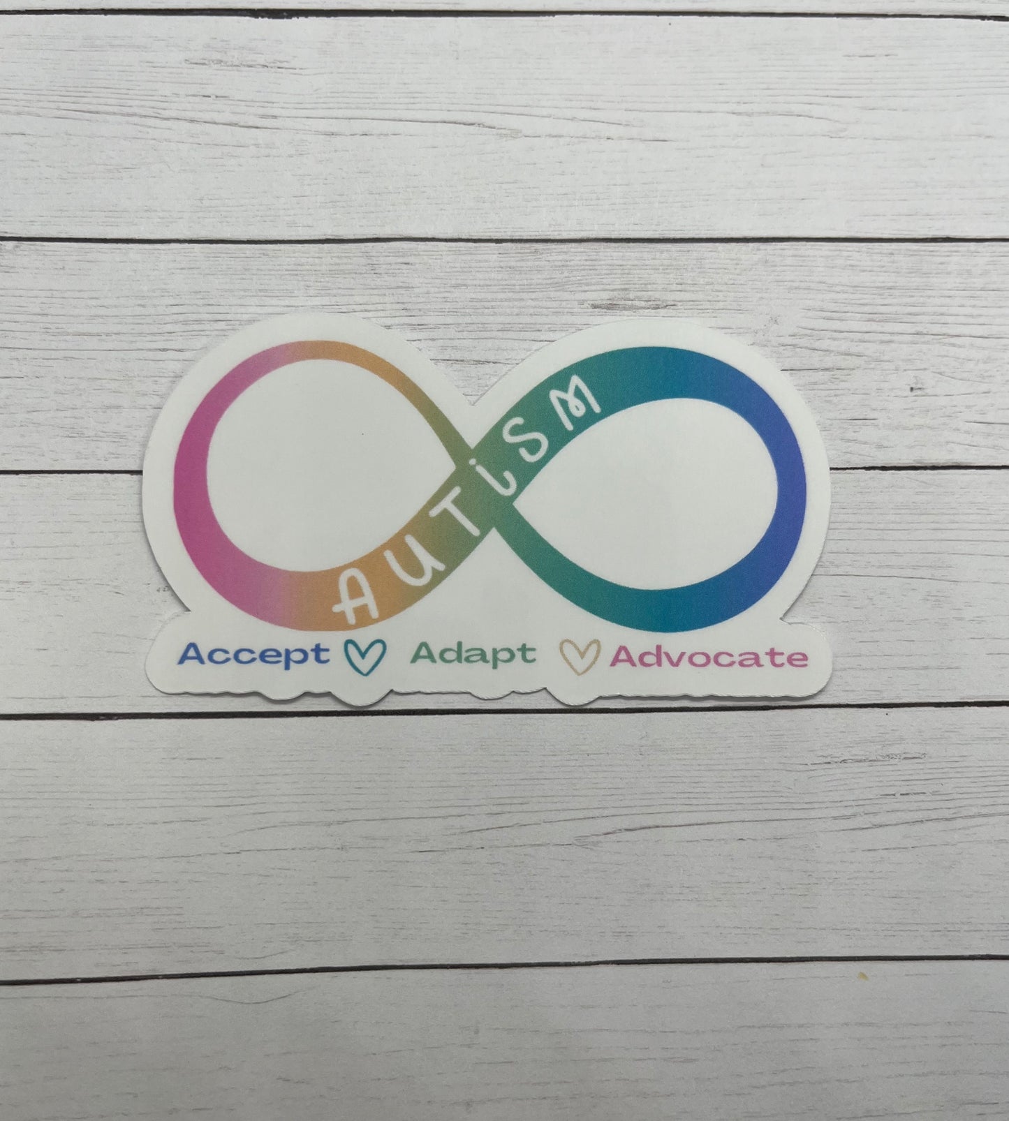 Autism Infinity Symbol Accept Adapt Advocate Sticker or Magnet