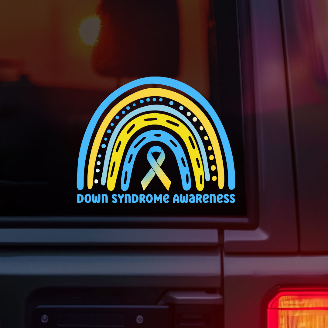 Down Syndrome Awareness Rainbow Car Decal