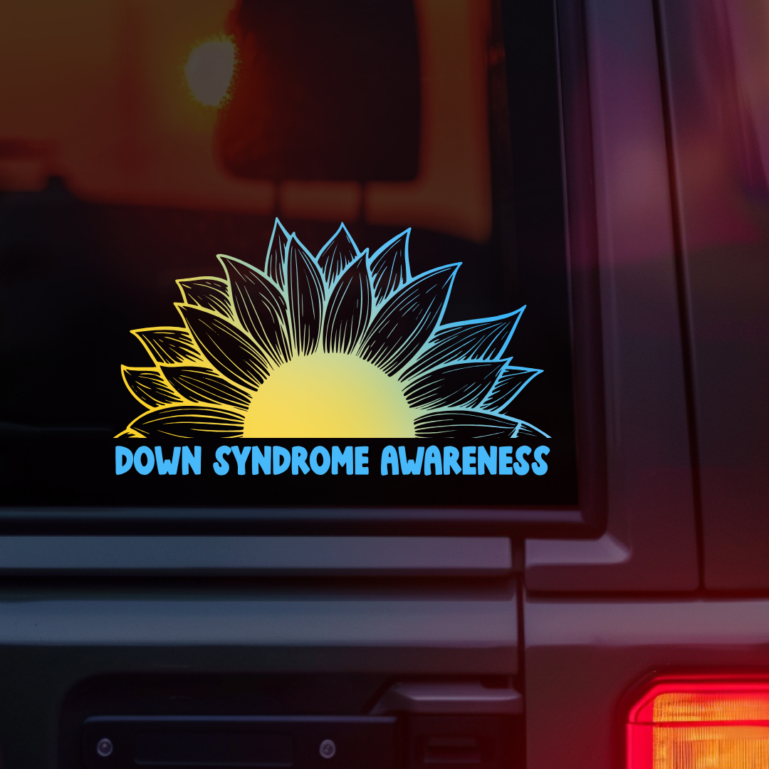 Down Syndrome Awareness Sunflower Car Decal