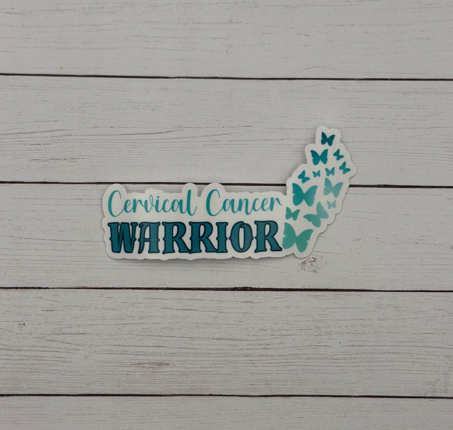 Cervical Cancer Warrior Butterflies Sticker