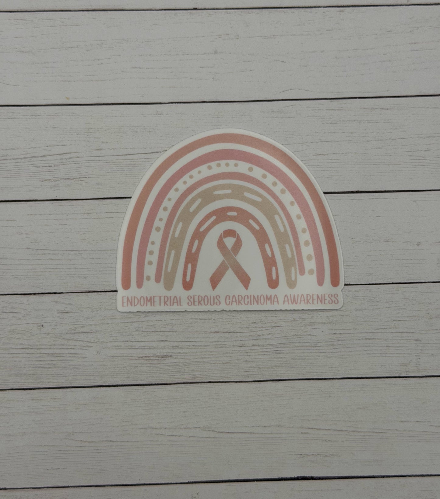 Endometrial Serous Carcinoma Awareness Rainbow Sticker or Magnet