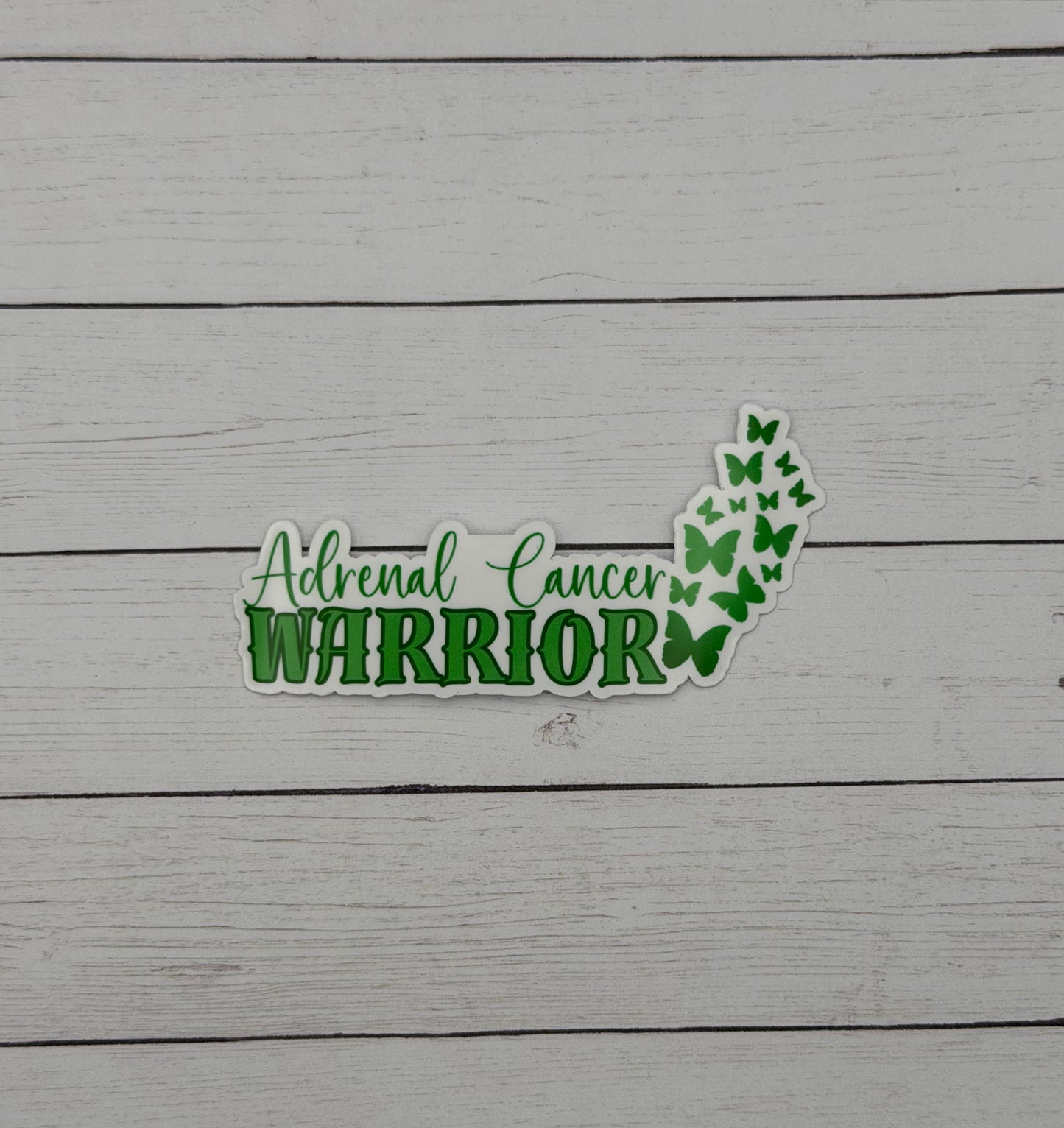 Adrenal Cancer Warrior Butterflies Sticker