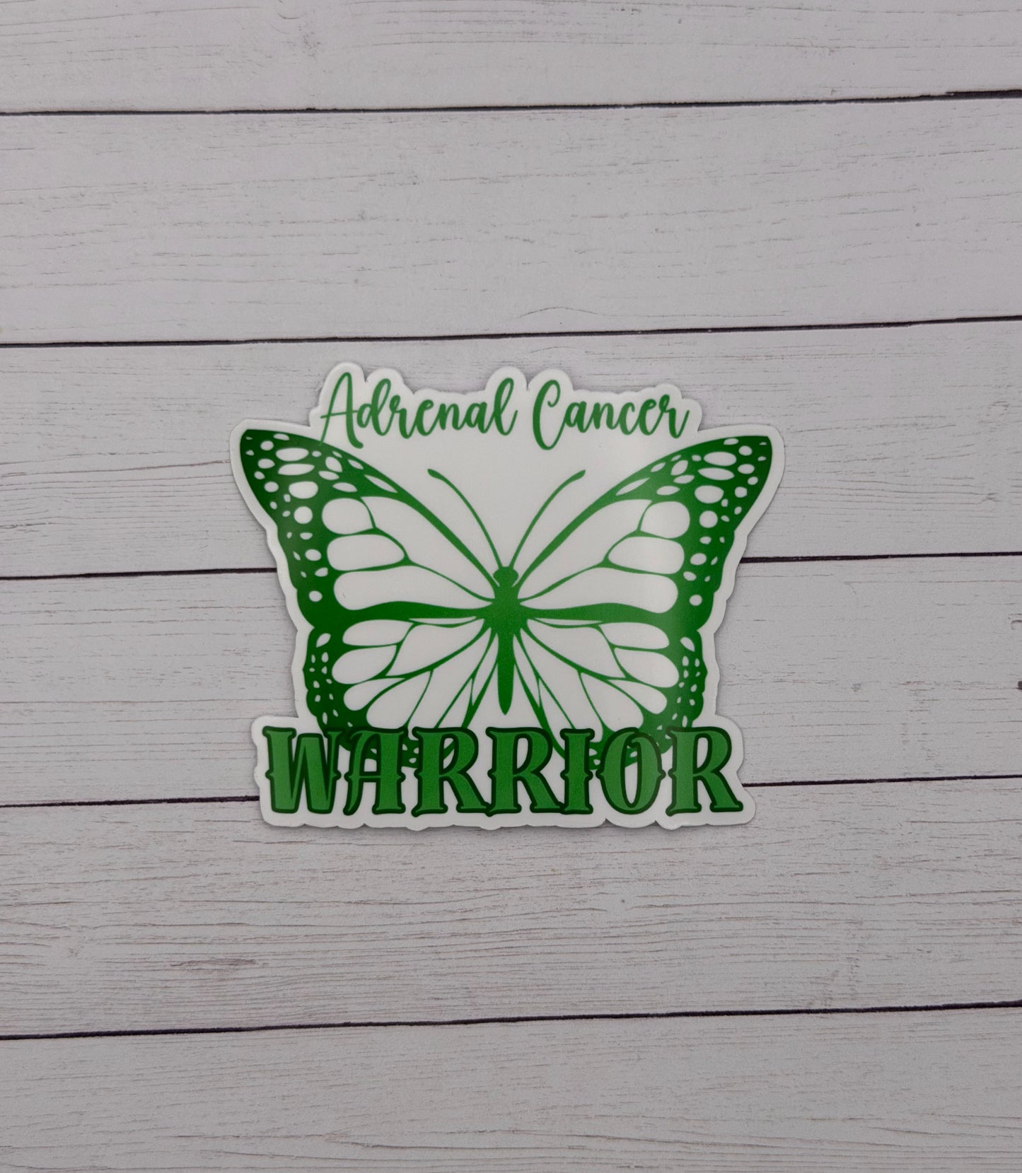 Adrenal Cancer Warrior Butterfly Sticker