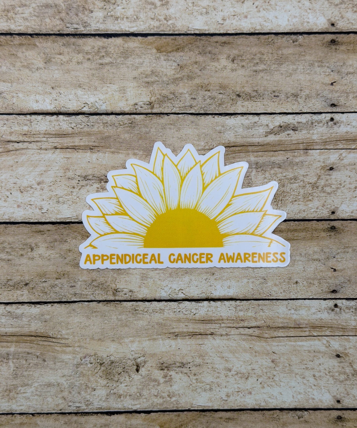 Appendiceal Cancer Awareness Sunflower Sticker or Magnet