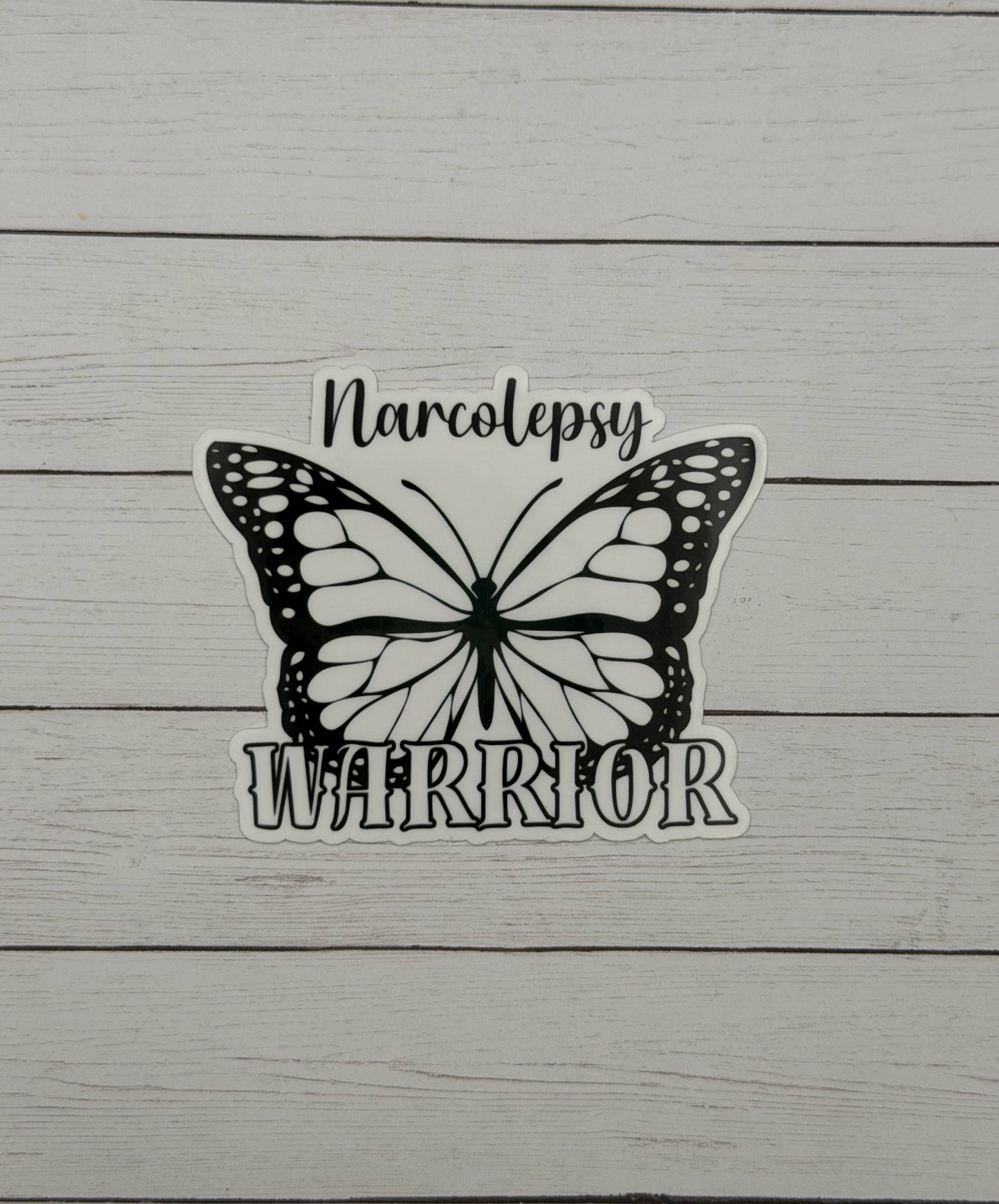 Narcolepsy Warrior Butterfly Sticker or Magnet