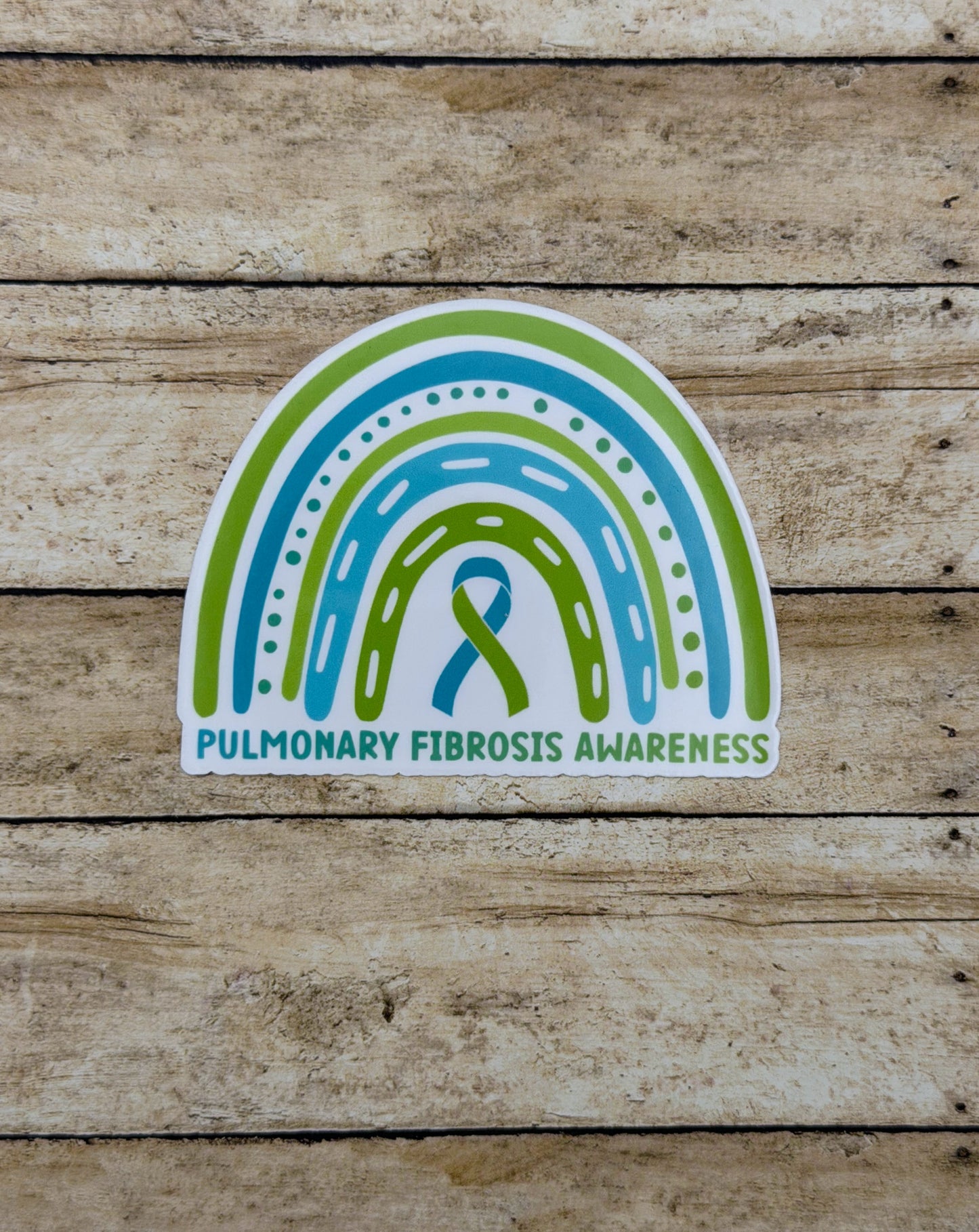 Pulmonary Fibrosis Awareness Rainbow Sticker or Magnet
