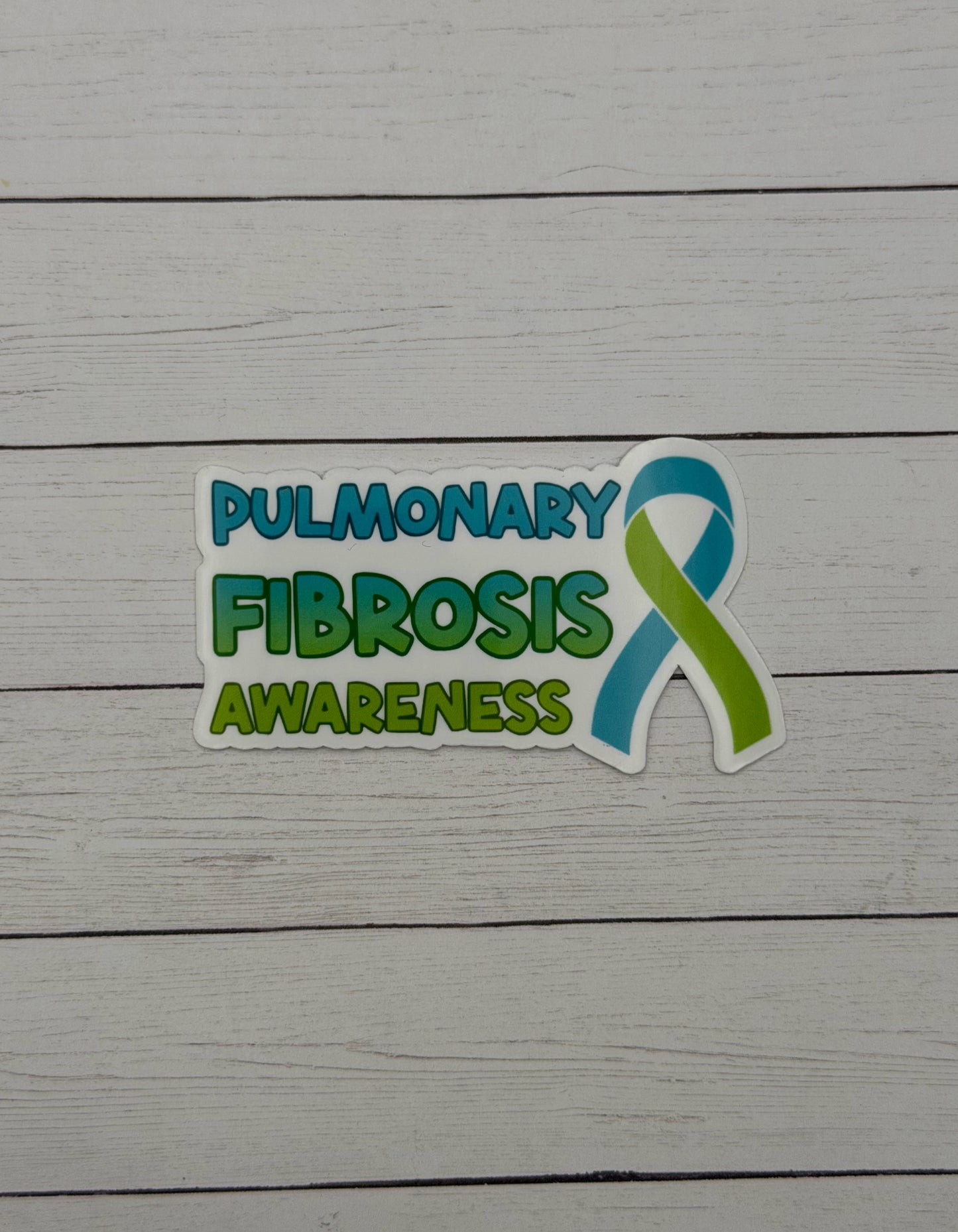 Pulmonary Fibrosis Awareness with Ribbon Sticker or Magnet
