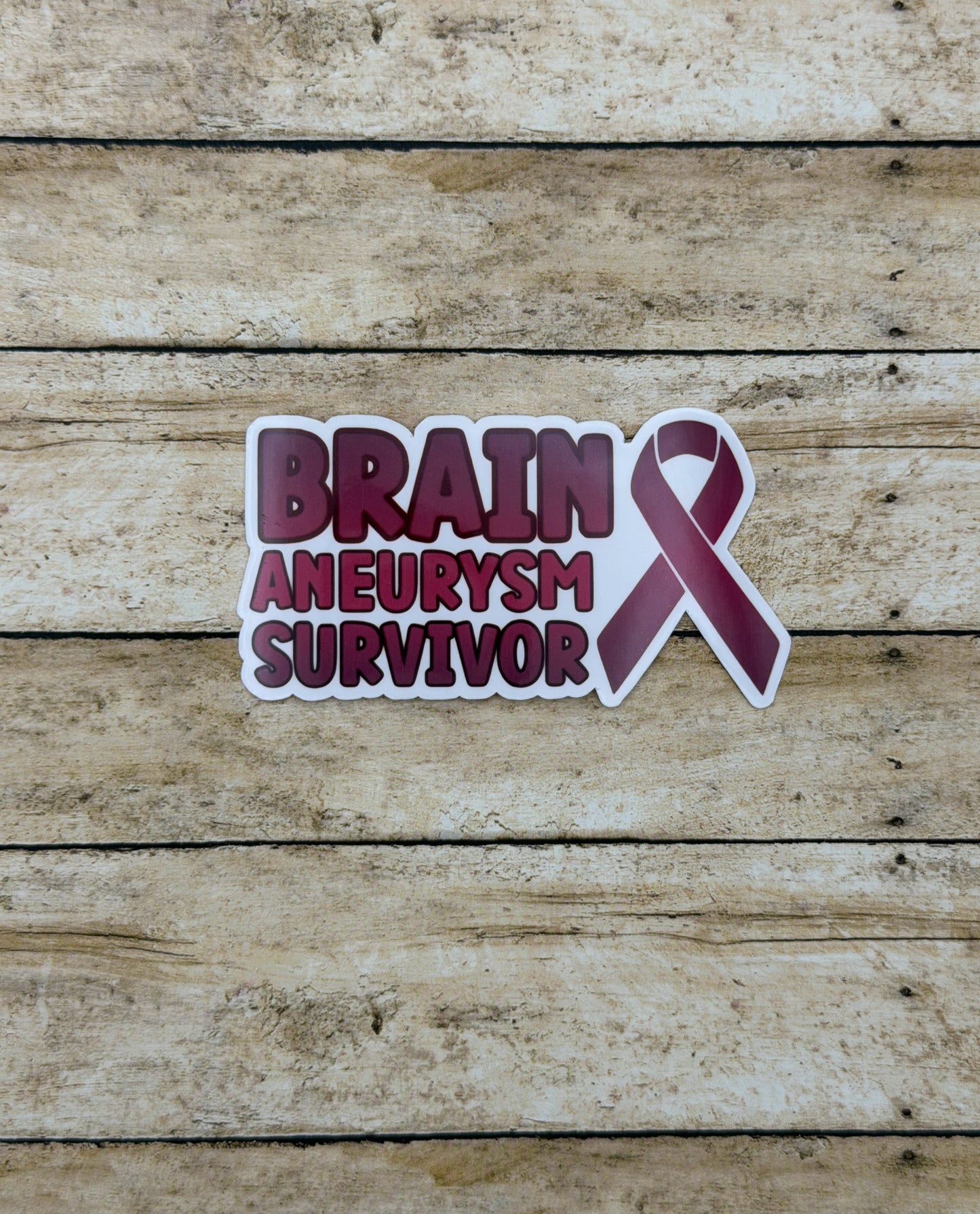 Brain Aneurysm Survivor with Ribbon Sticker or Magnet