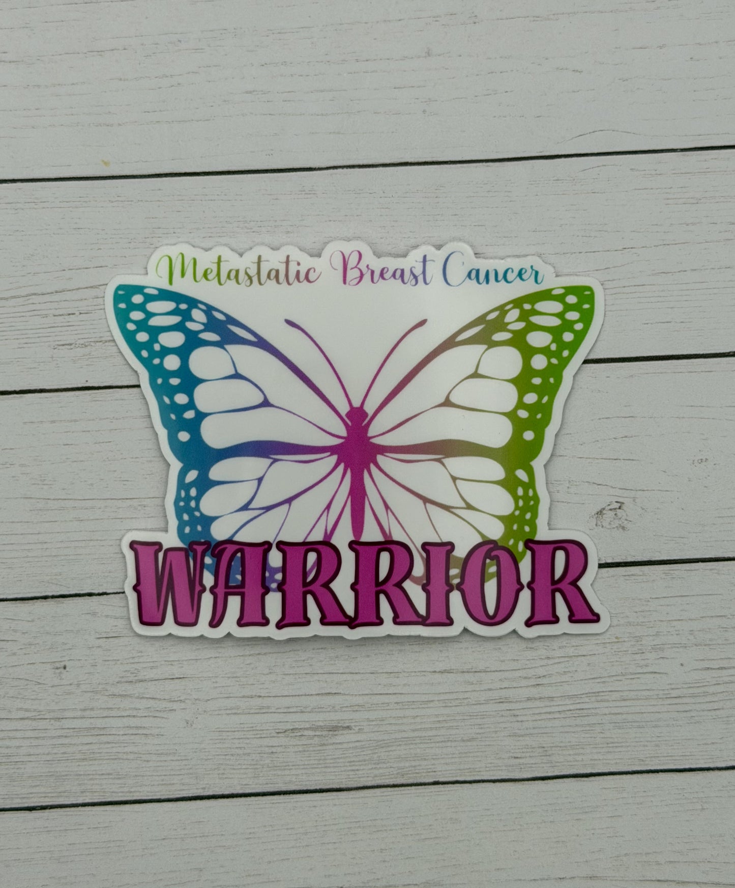 Metastatic Breast Cancer Warrior Butterfly Sticker
