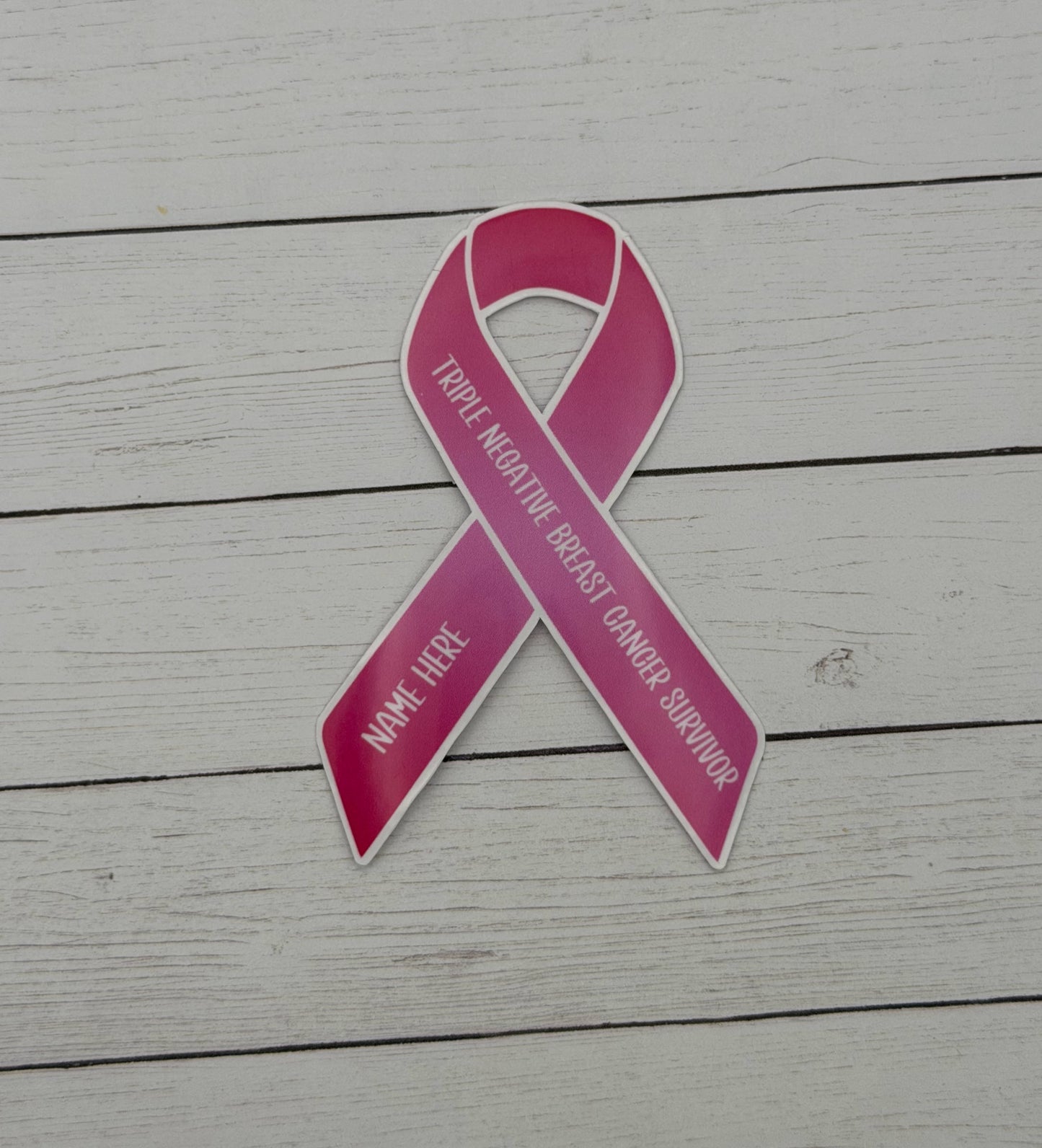 Triple Negative Breast Cancer Survivor Custom Ribbon Sticker