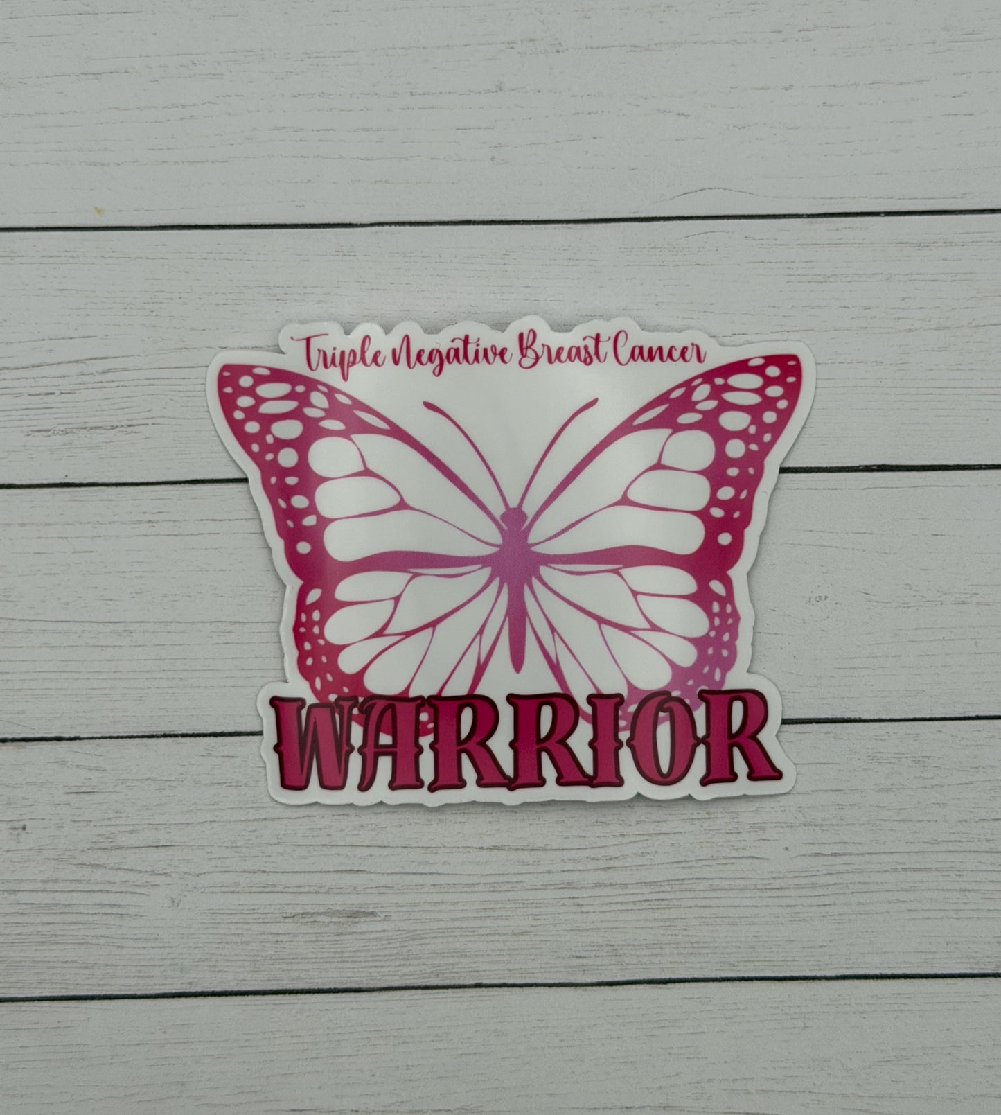 Triple Negative Breast Cancer Warrior Butterfly Sticker