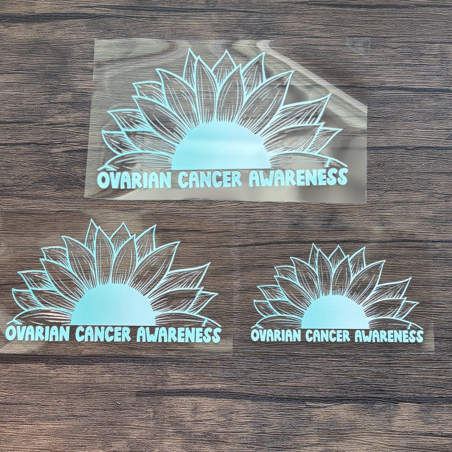 Ovarian Cancer Awareness Sunflower Car Decal
