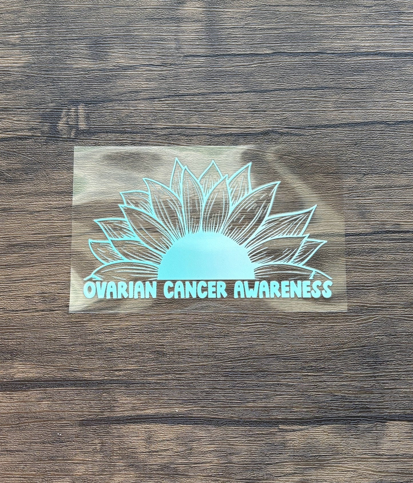 Ovarian Cancer Awareness Sunflower Car Decal