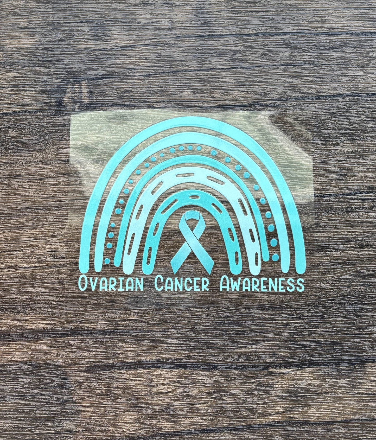 Ovarian Cancer Awareness Rainbow Car Decal