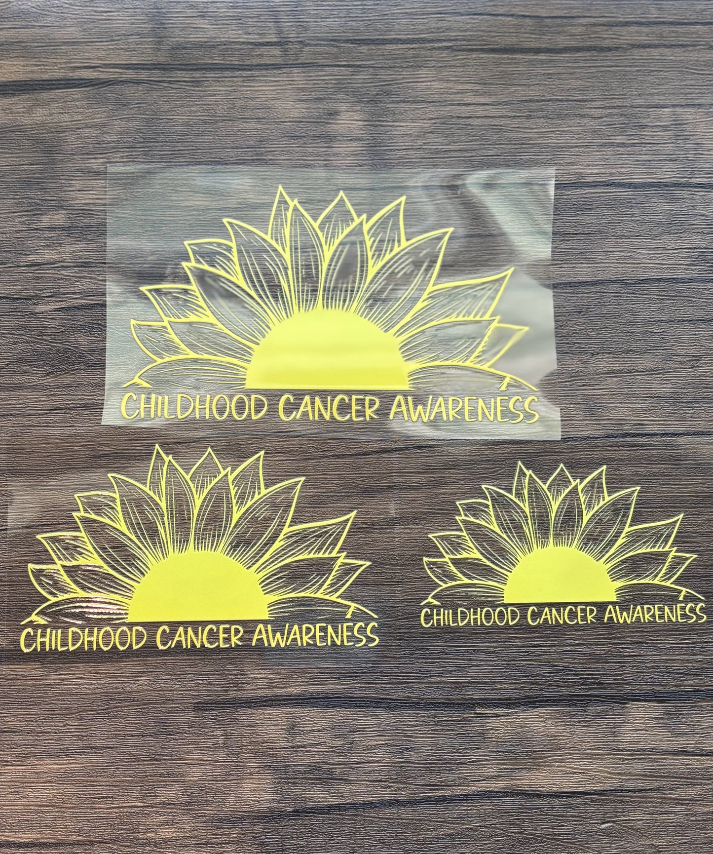 Childhood Cancer Awareness Sunflower Car Decal