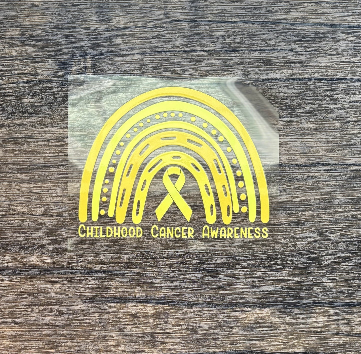 Childhood Cancer Awareness Rainbow Car Decal