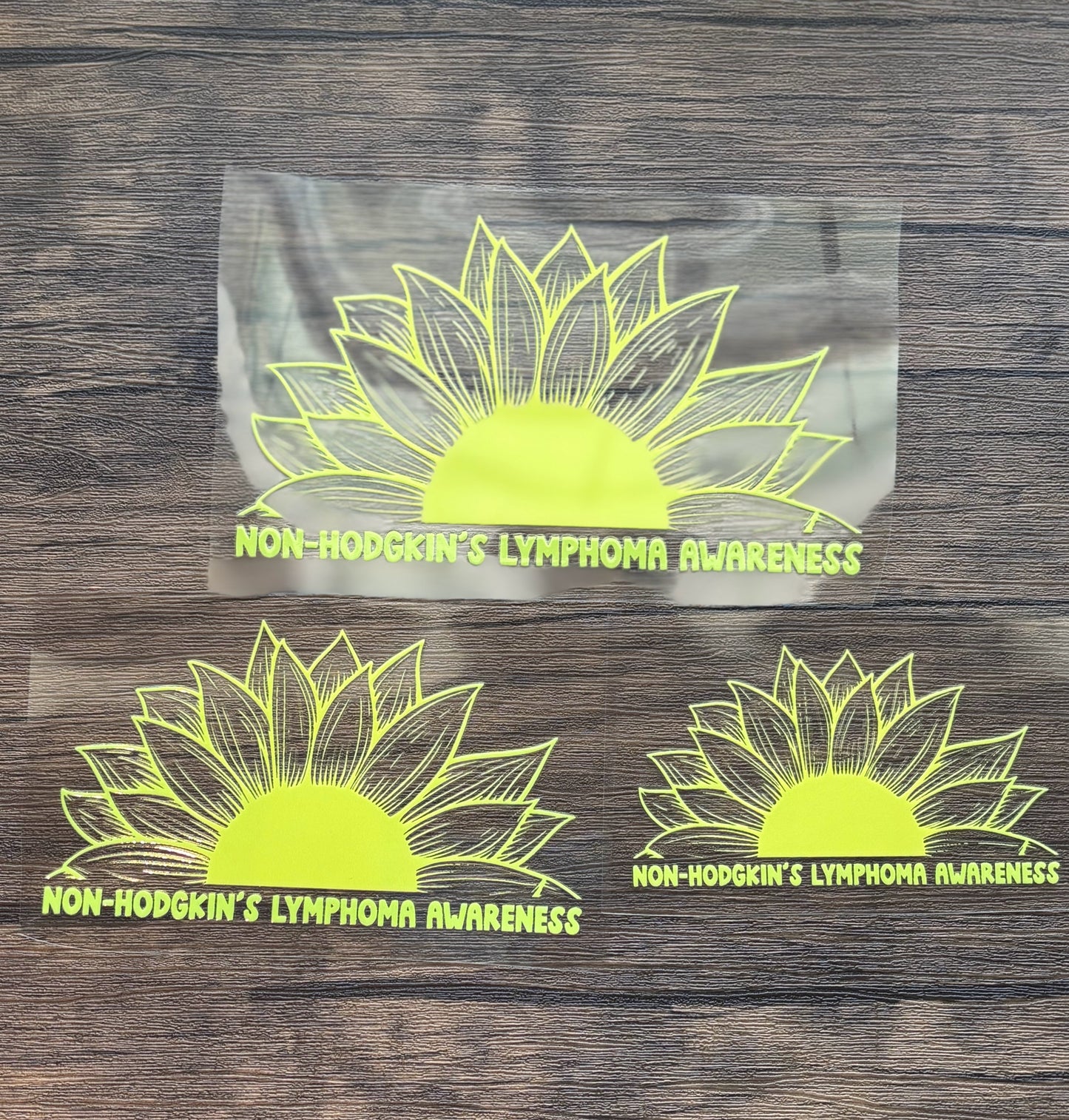 Non-Hodgkin's Lymphoma Awareness Sunflower Car Decal