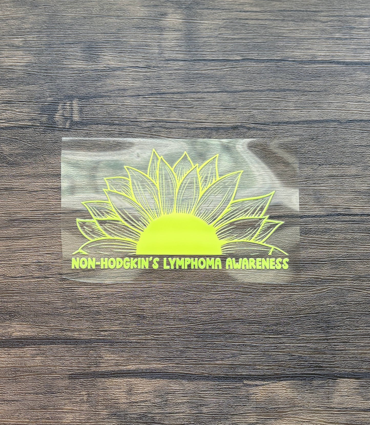 Non-Hodgkin's Lymphoma Awareness Sunflower Car Decal