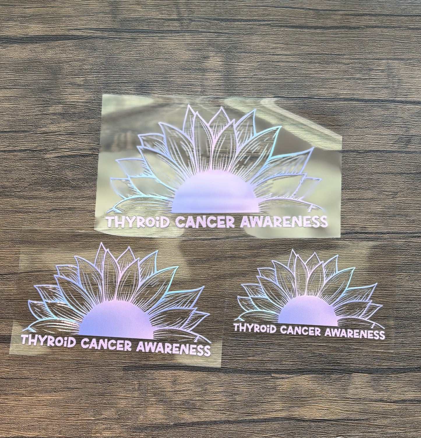 Thyroid Cancer Awareness Sunflower Car Decal