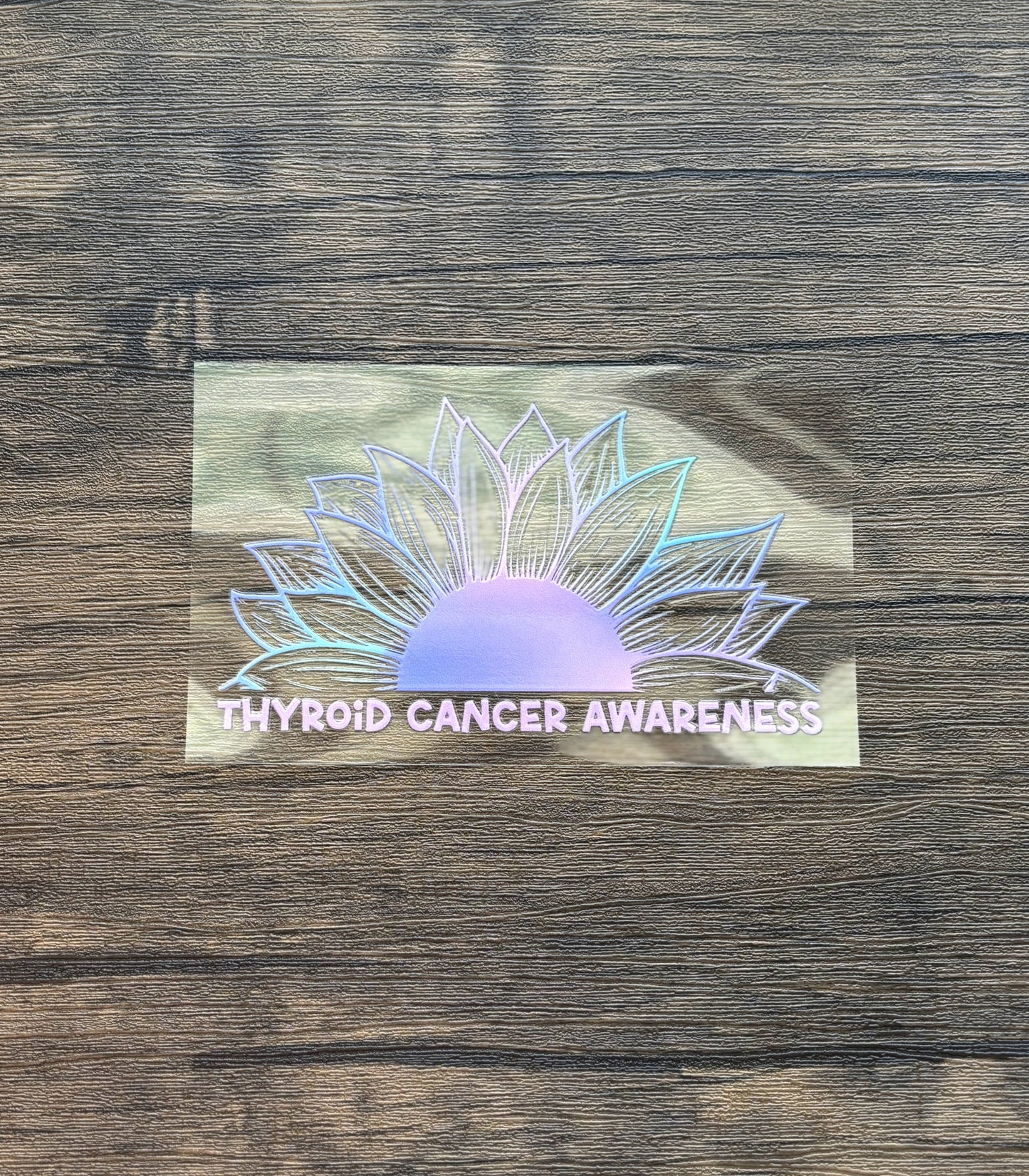 Thyroid Cancer Awareness Sunflower Car Decal
