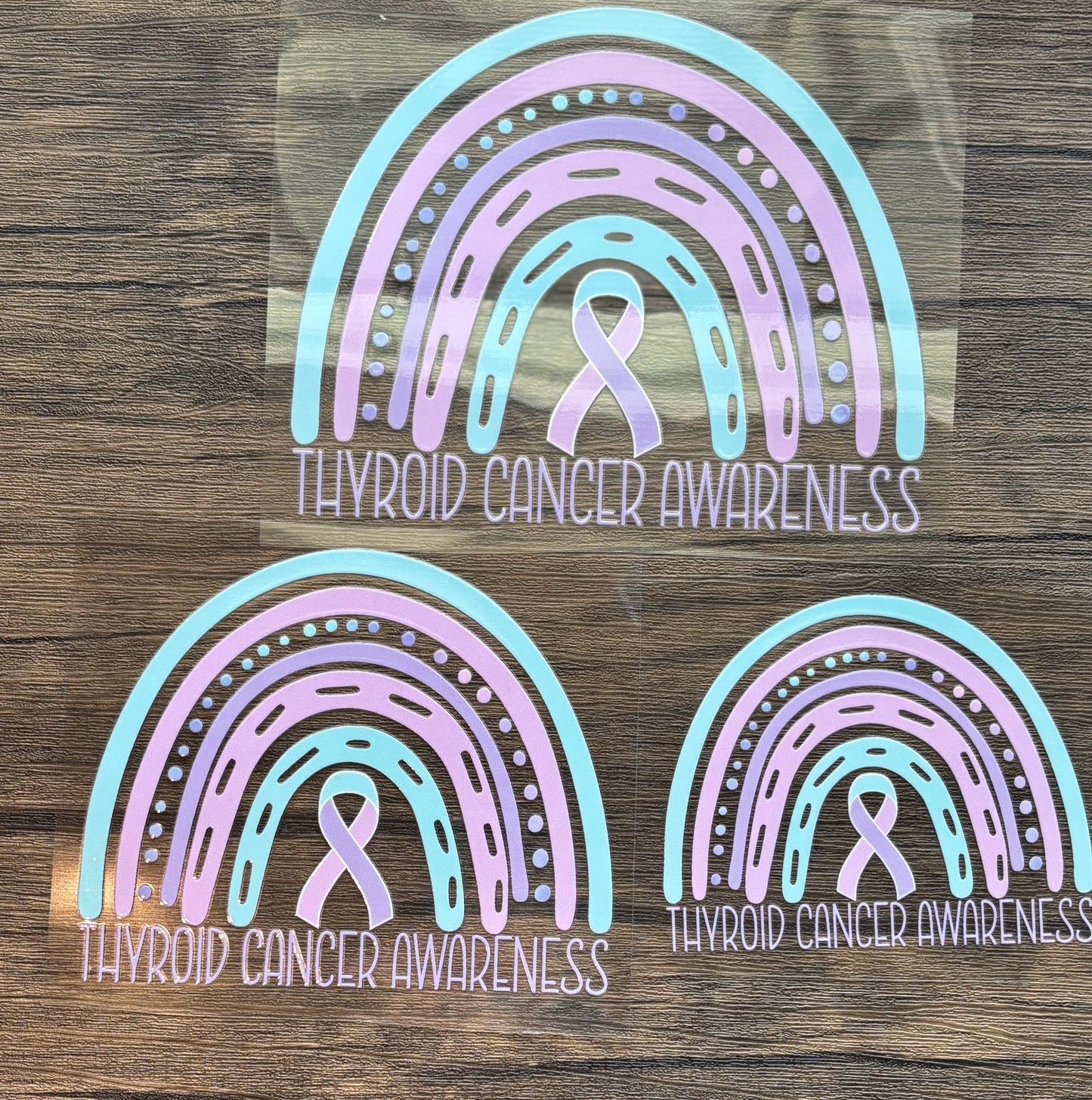 Thyroid Cancer Awareness Rainbow Car Decal
