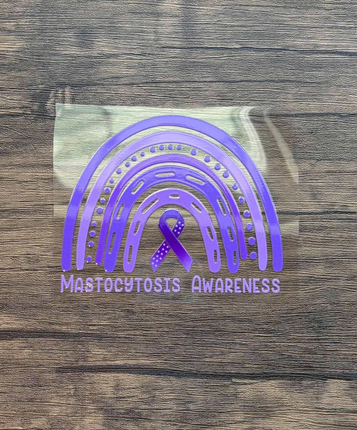 Mastocytosis Awareness Rainbow Car Decal