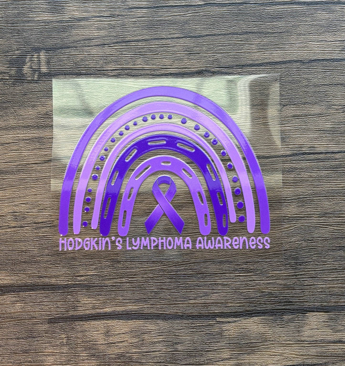 Hodgkin's Lymphoma Awareness Rainbow Car Decal