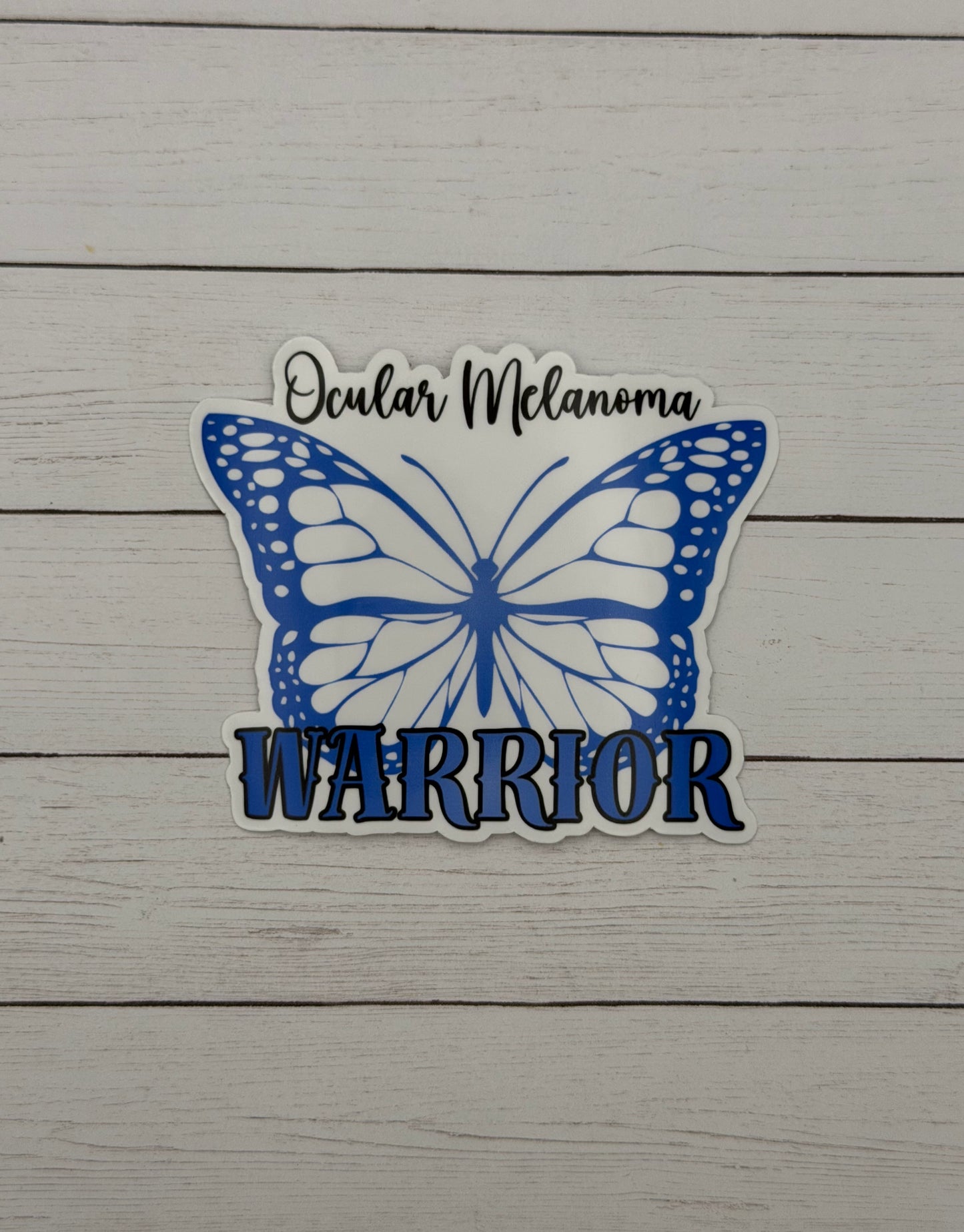 Ocular Melanoma Warrior Butterfly Sticker or Magnet