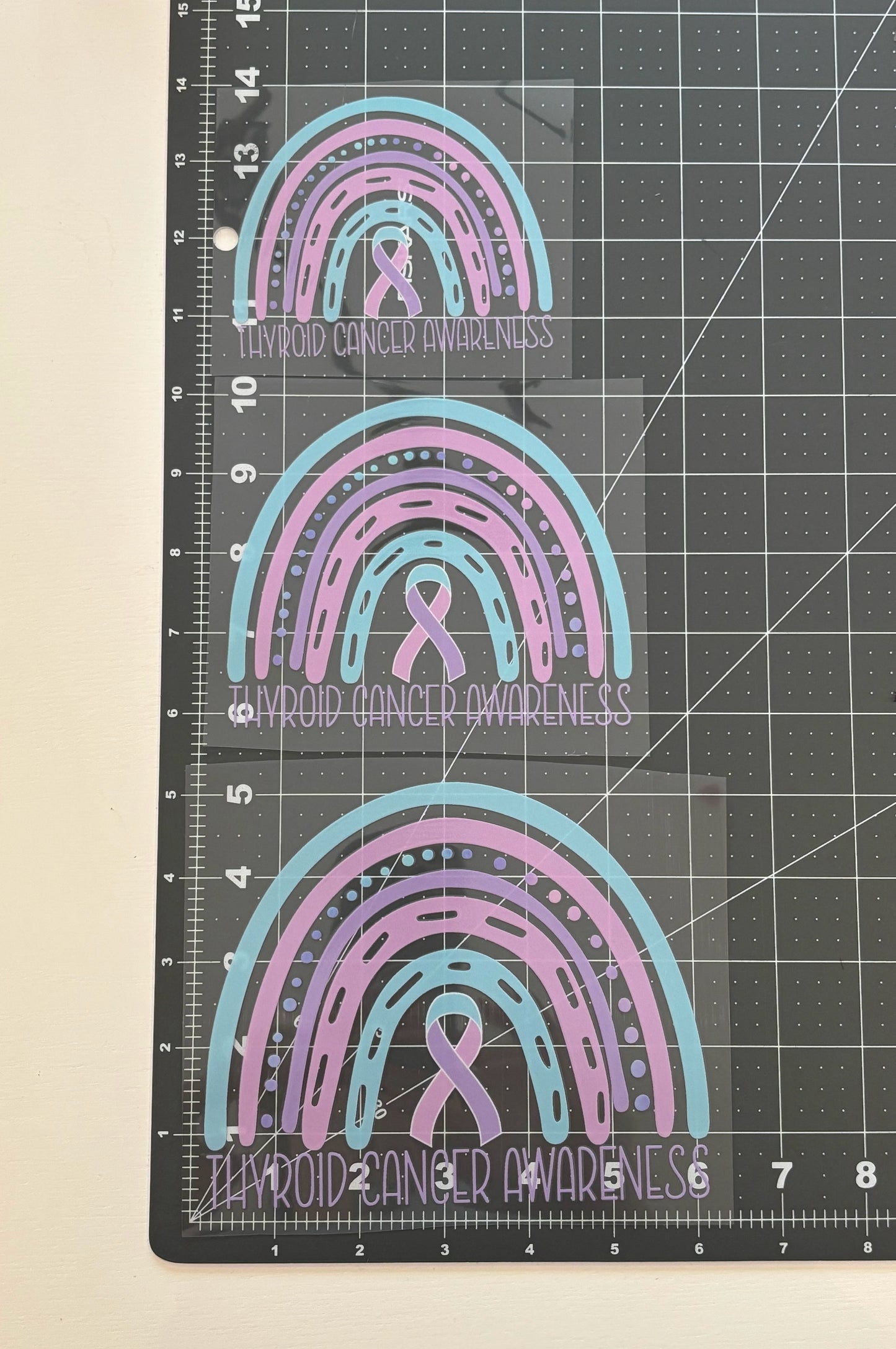 Thyroid Cancer Awareness Rainbow Car Decal