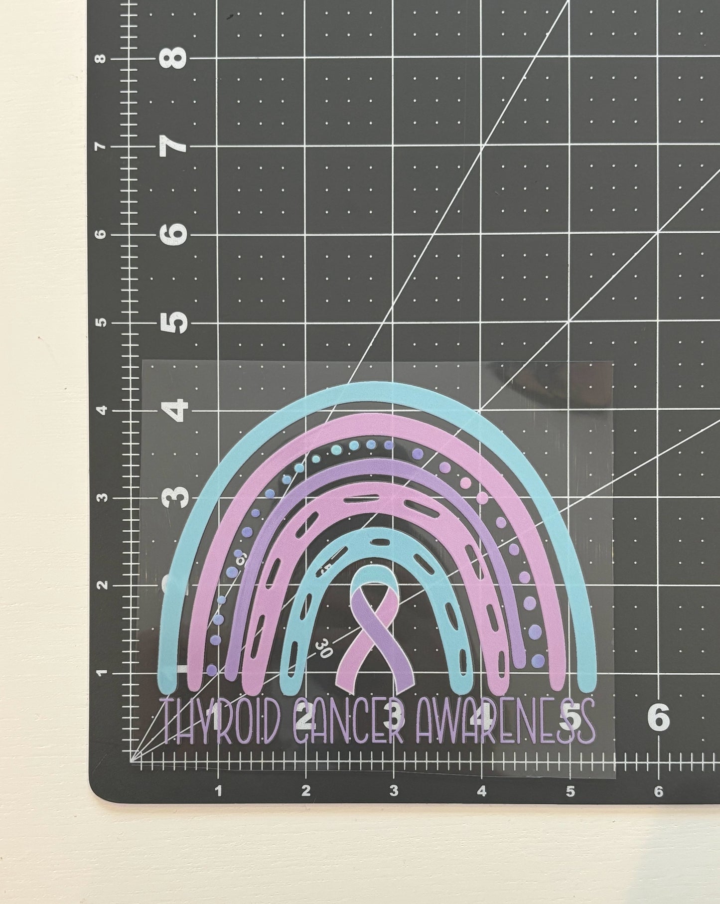 Thyroid Cancer Awareness Rainbow Car Decal