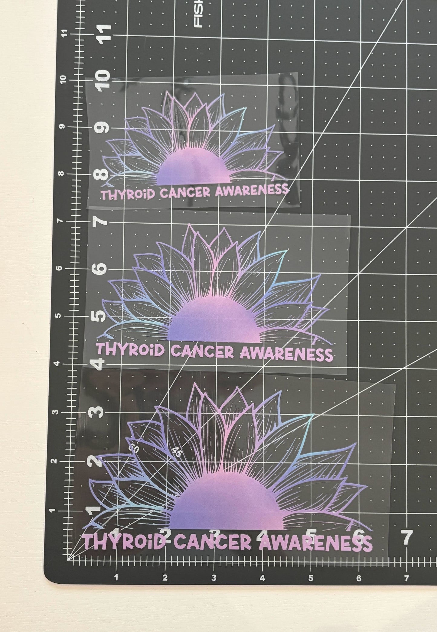 Thyroid Cancer Awareness Sunflower Car Decal