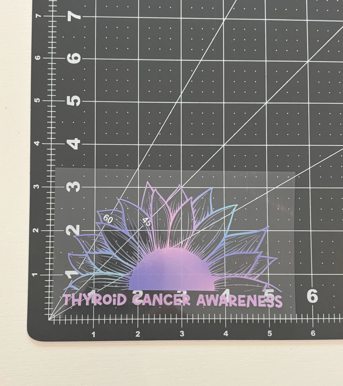 Thyroid Cancer Awareness Sunflower Car Decal