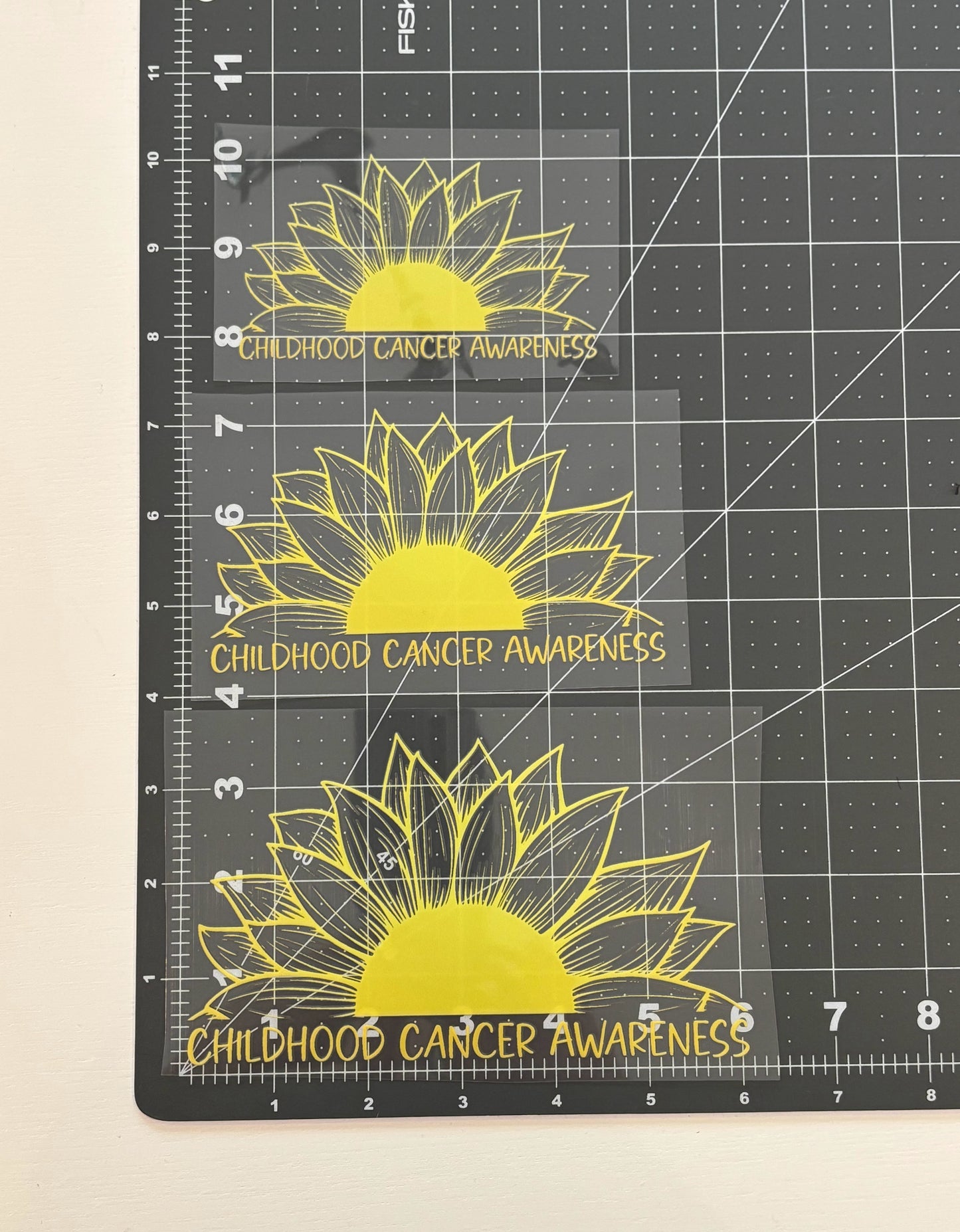 Childhood Cancer Awareness Sunflower Car Decal