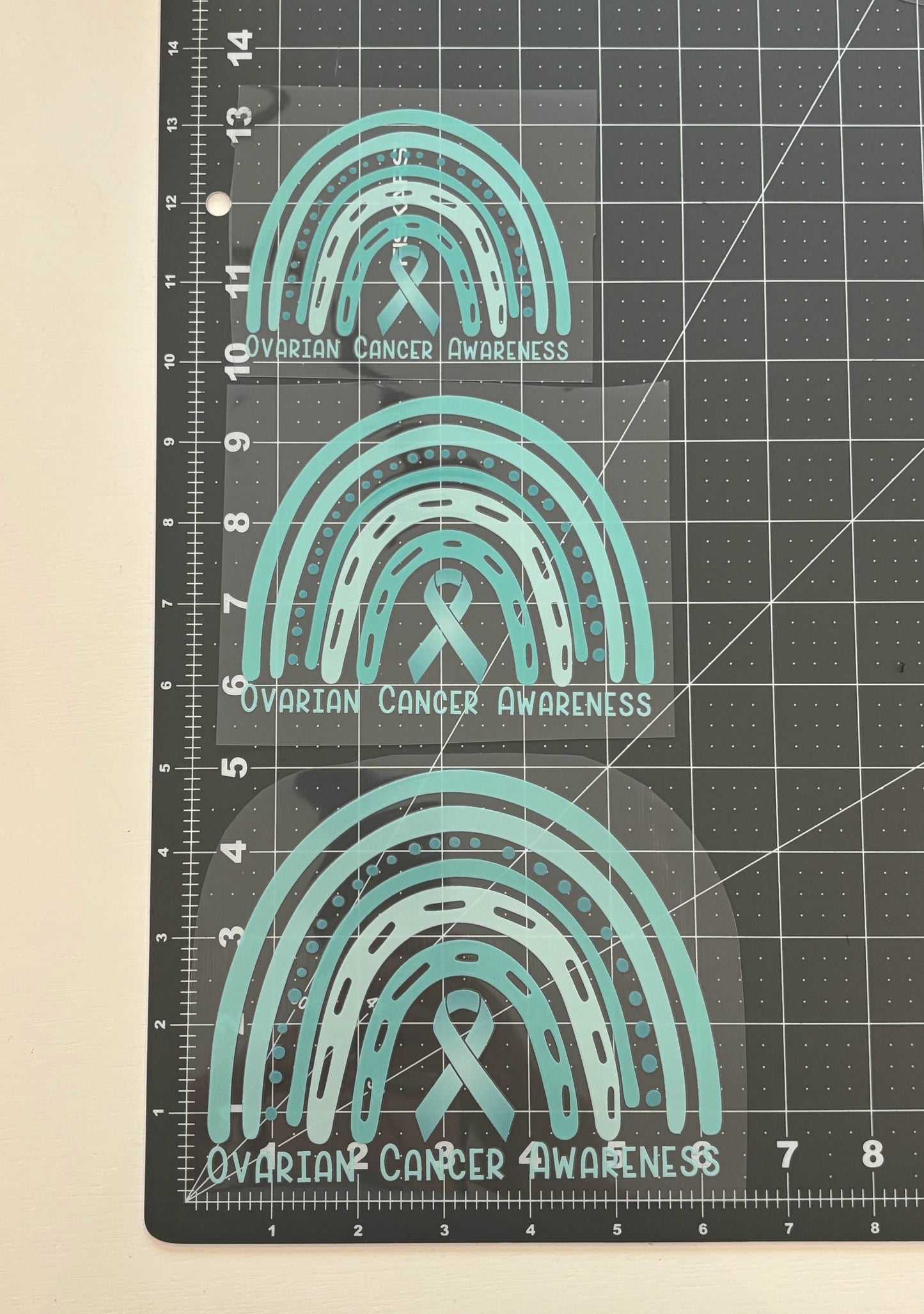 Ovarian Cancer Awareness Rainbow Car Decal