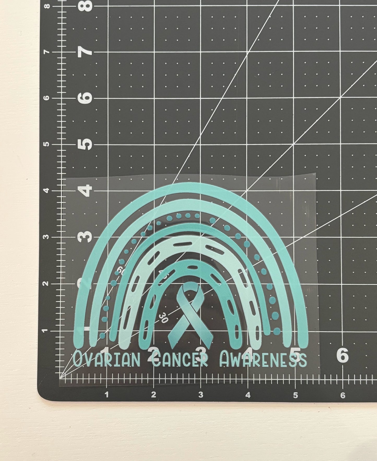 Ovarian Cancer Awareness Rainbow Car Decal