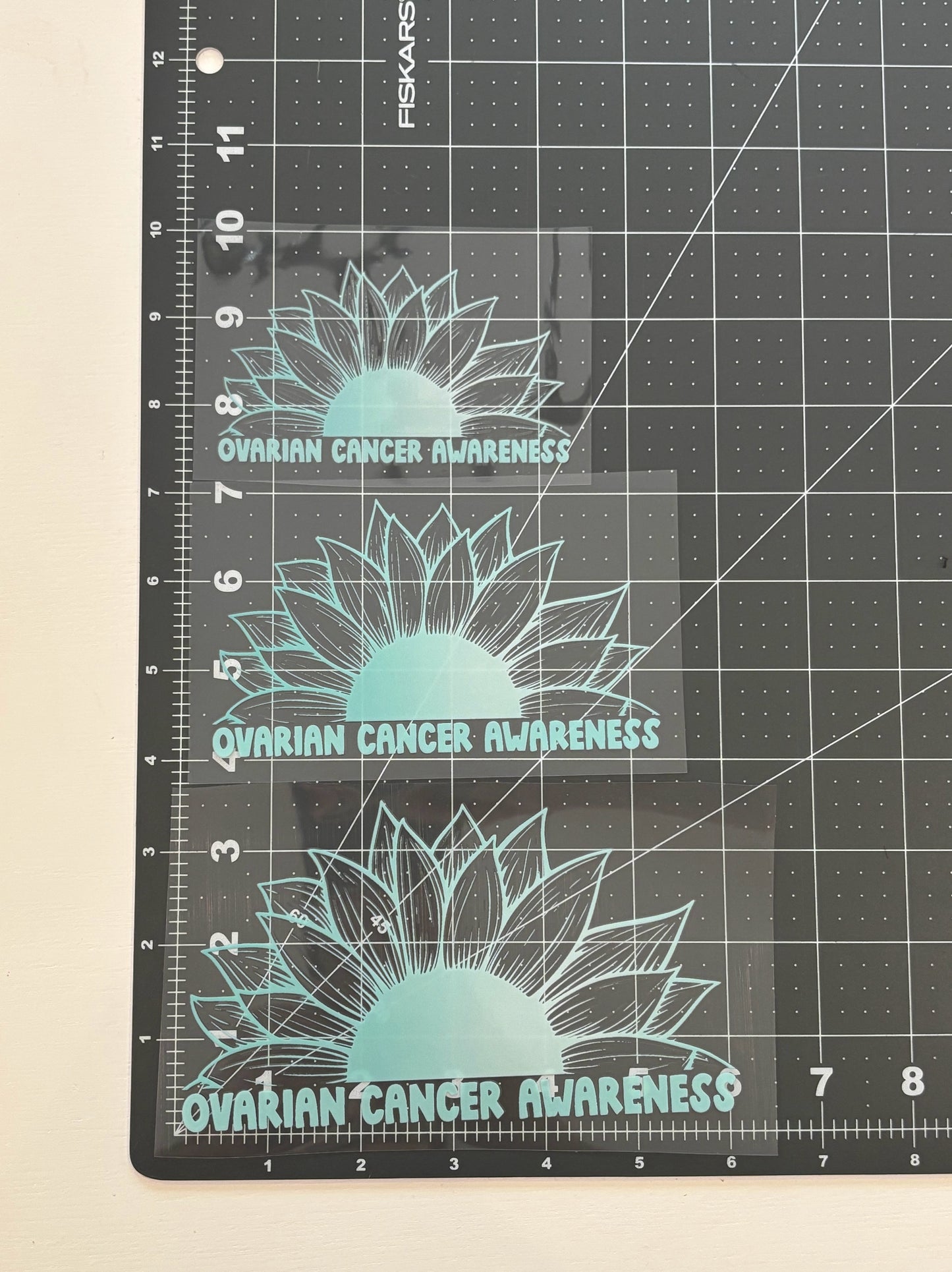 Ovarian Cancer Awareness Sunflower Car Decal