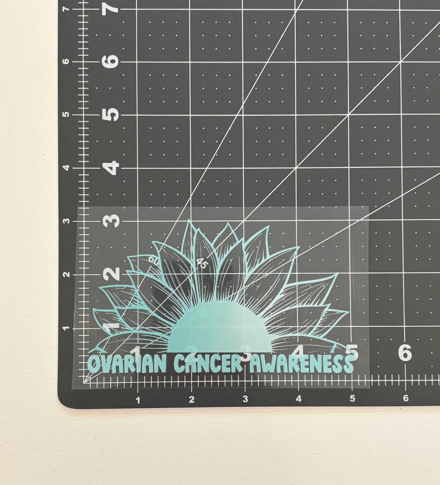 Ovarian Cancer Awareness Sunflower Car Decal