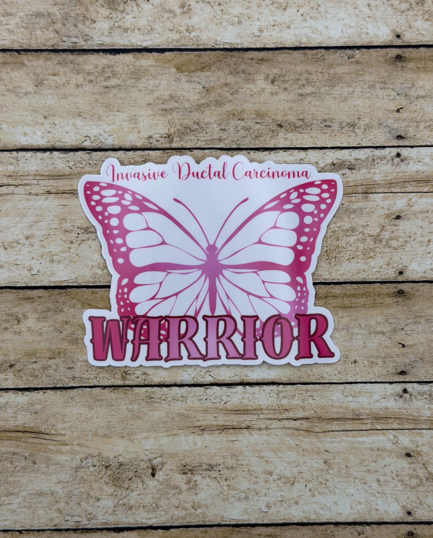 Invasive Ductal Carcinoma (IDC) Warrior Butterfly Sticker or Magnet