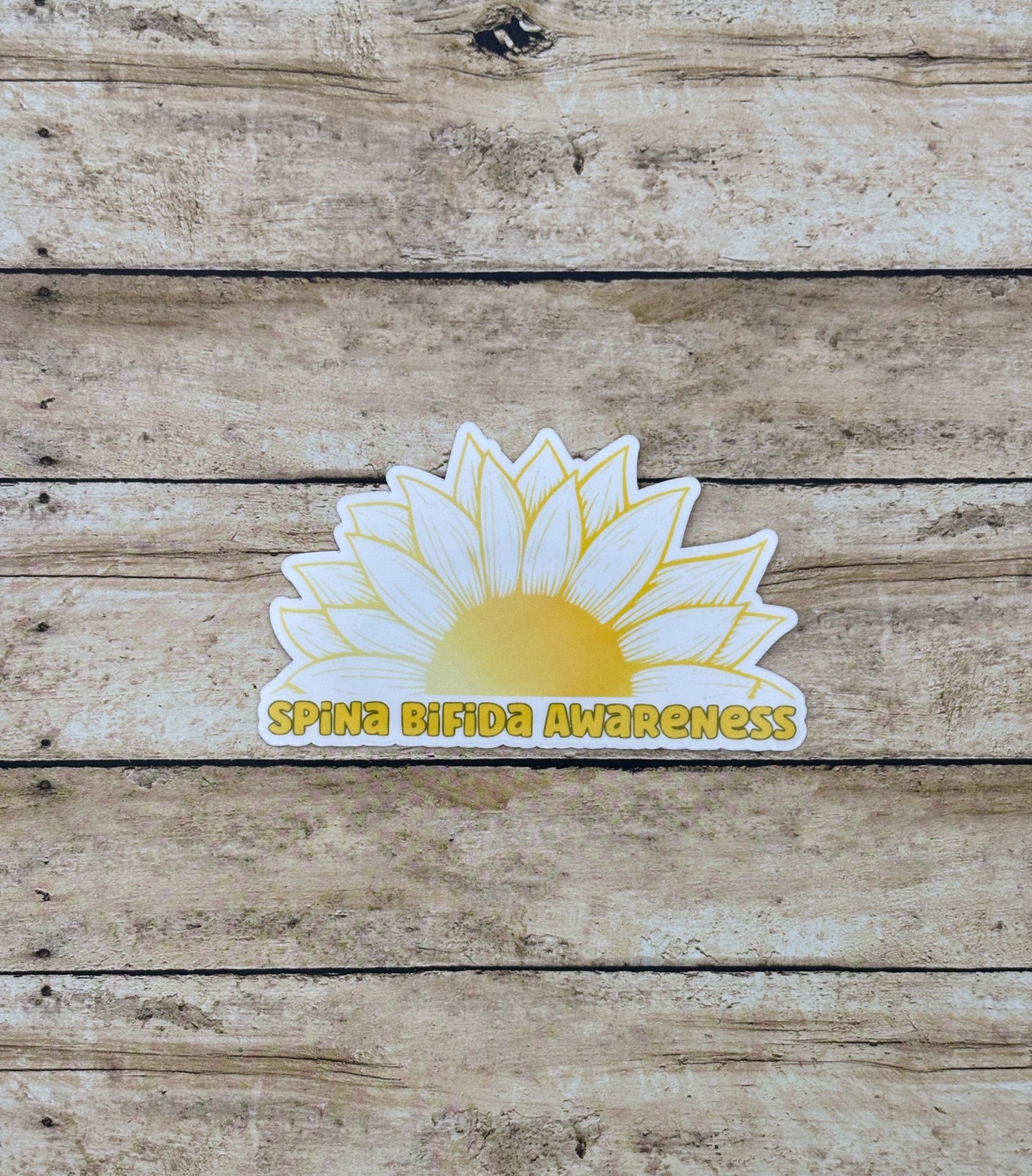 Spina Bifida Awareness Sunflower Sticker