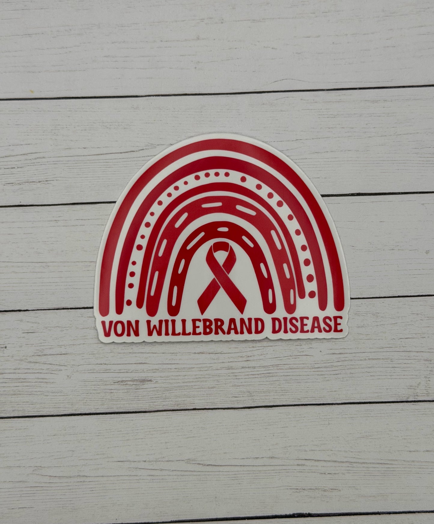 Von Willebrand Disease Awareness Rainbow Sticker