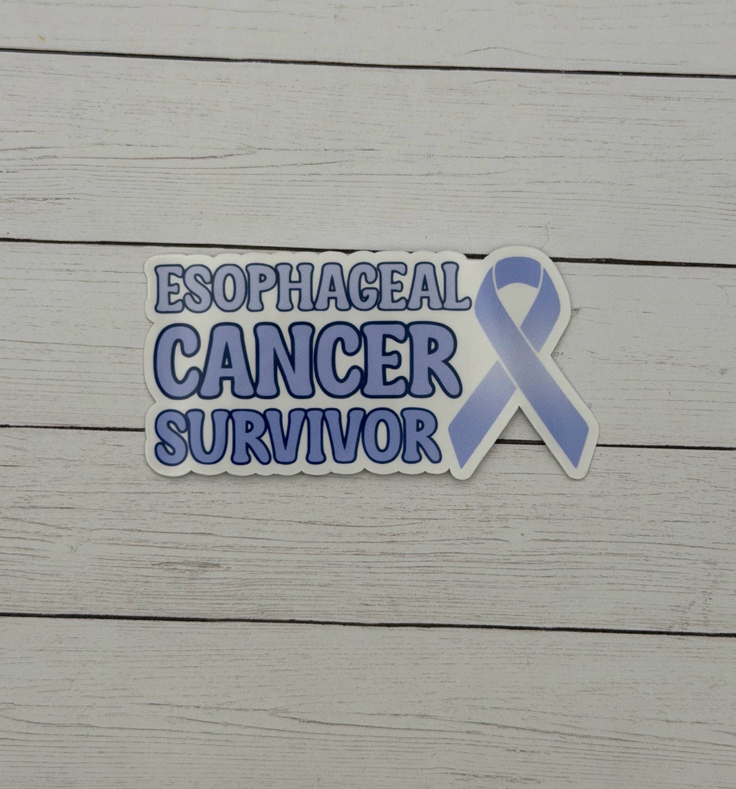 Esophageal Cancer Survivor with Ribbon Sticker