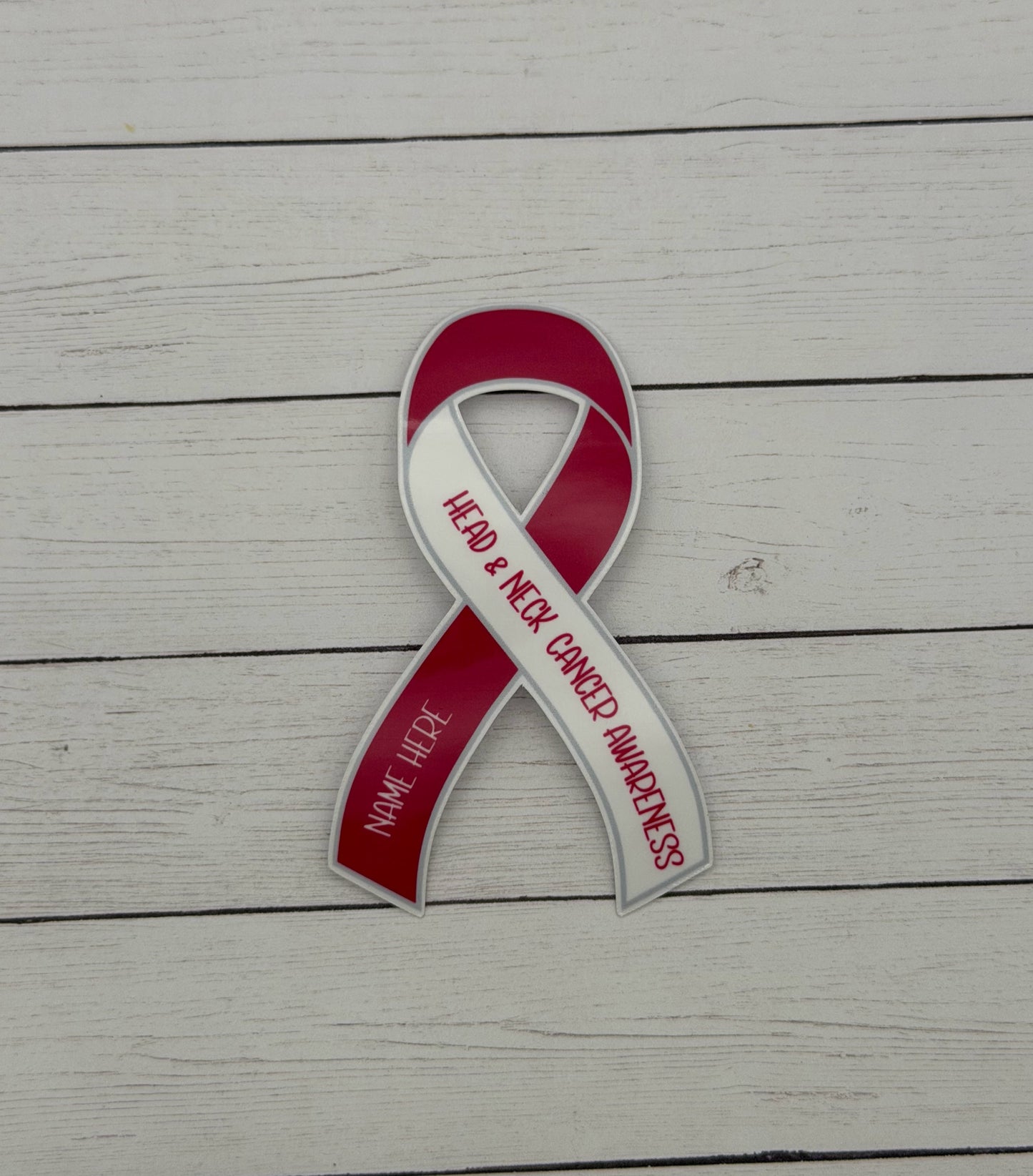 Head & Neck Cancer Awareness Custom Ribbon Sticker