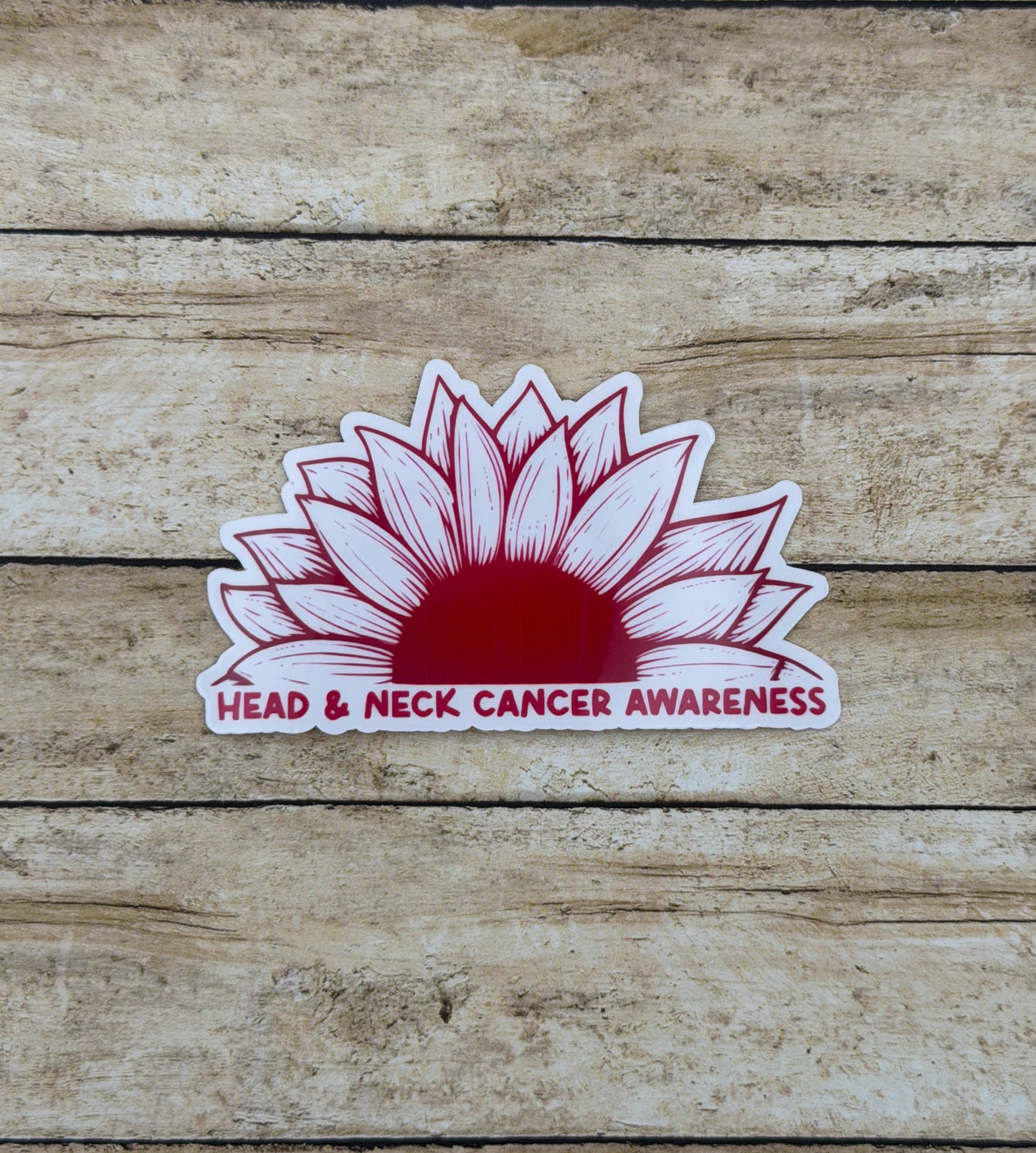 Head & Neck Cancer Awareness Sunflower Sticker