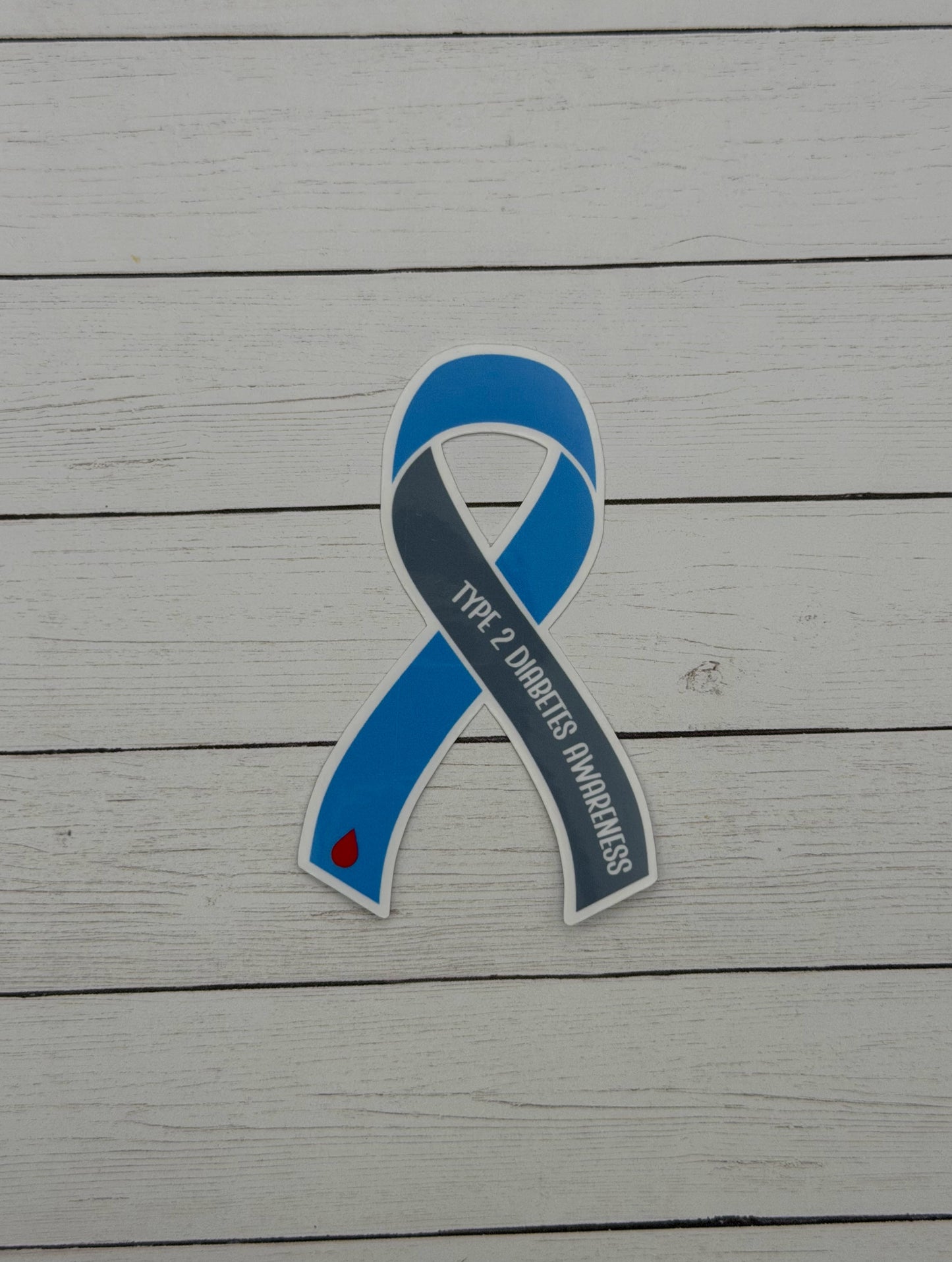 Type 2 Diabetes Awareness Ribbon Sticker or Magnet