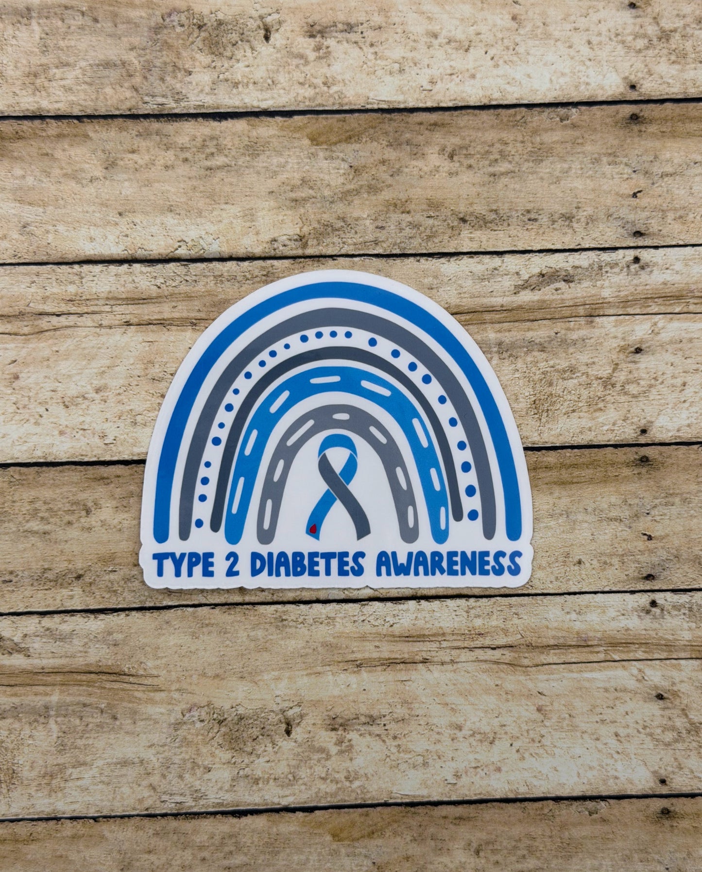 Type 2 Diabetes Awareness Rainbow Sticker or Magnet