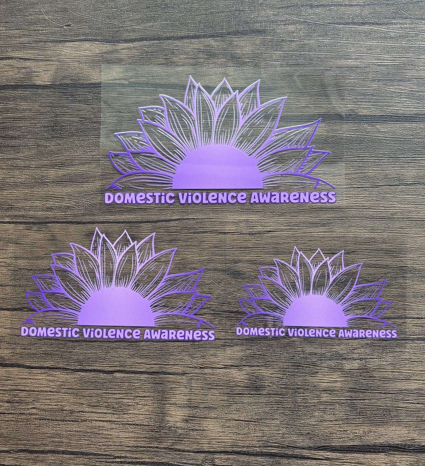 Domestic Violence Awareness Sunflower Car Decal