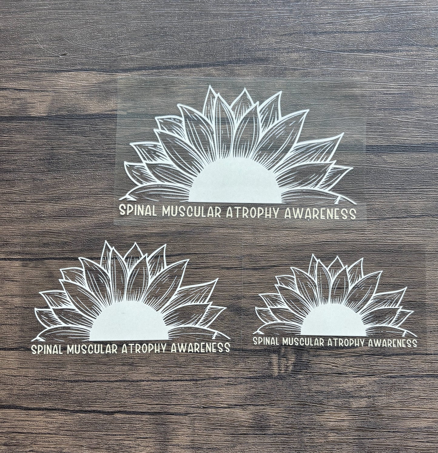 Spinal Muscular Atrophy Awareness Sunflower Car Decal