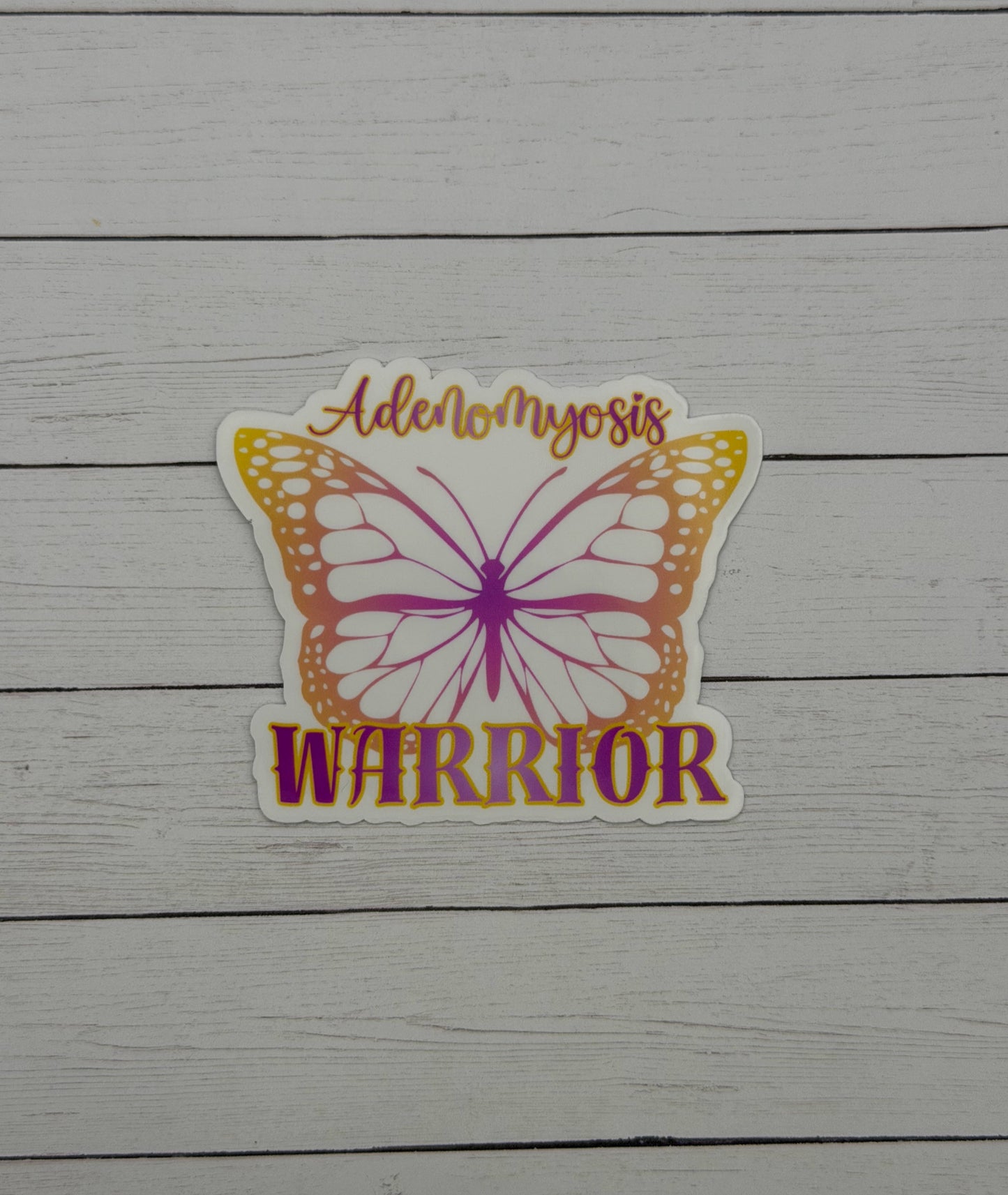 Adenomyosis Warrior Butterfly Sticker or Magnet