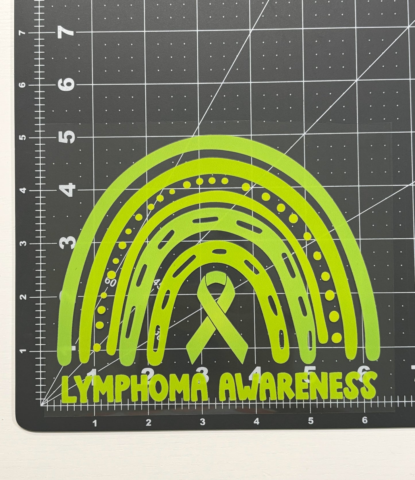 Lymphoma Awareness Rainbow Car Decal